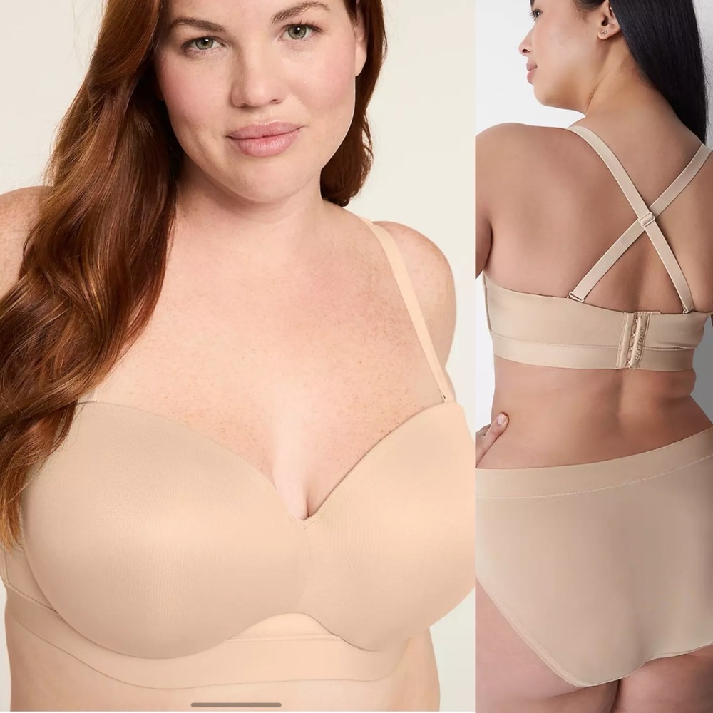 NWT‎ Cacique Comfort Bliss Lightly Lined Multi-Way Strapless Bra Plus New 42DDD